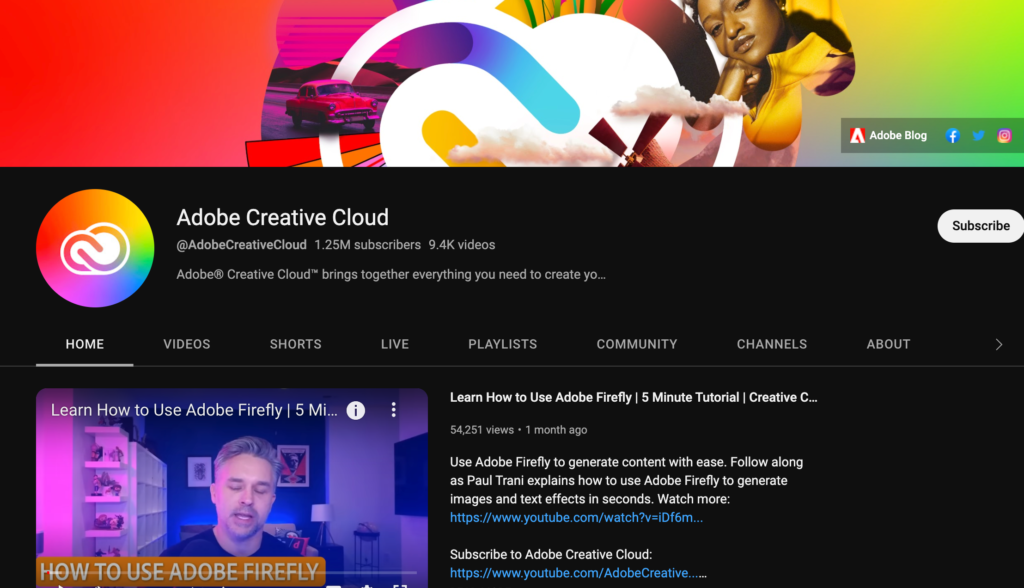 AdobeCreativeCloud a youtube channel for designers