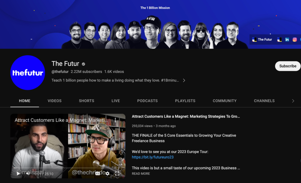 The futur - a youtube channel for designers