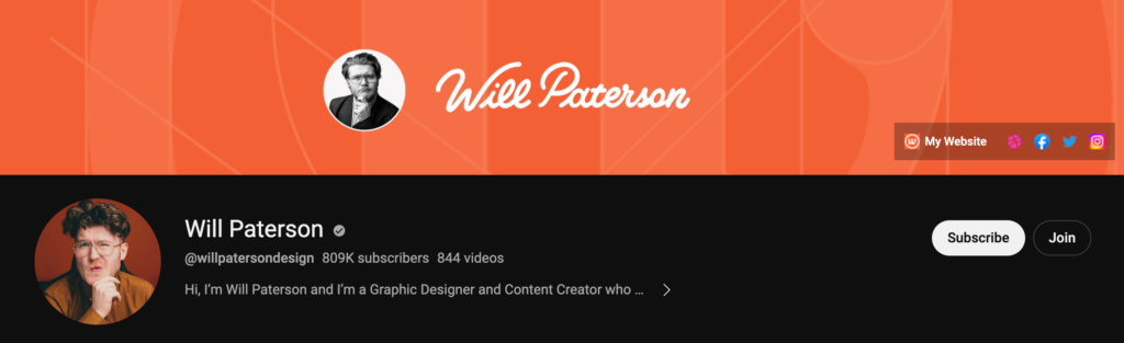 Will Paterson a youtube channel for designers