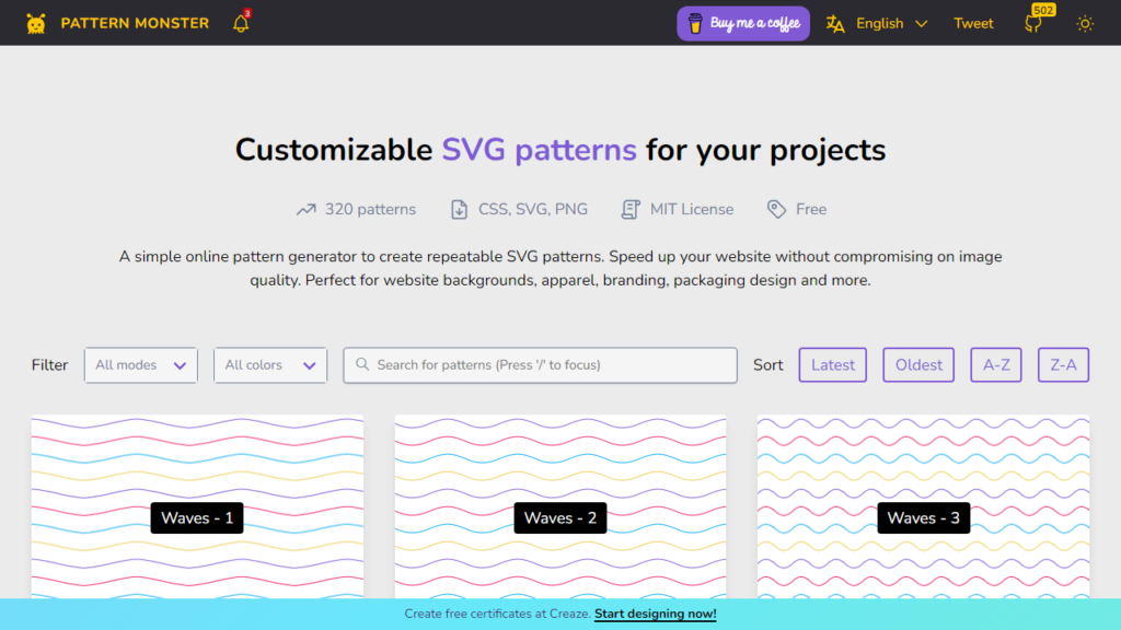 pattern monster Cool and Free SVG Pattern Generators