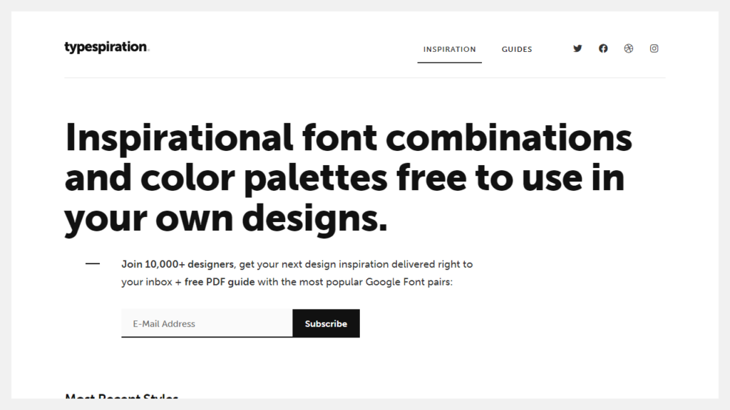 Typespiration is a free portal of typography inspiration
