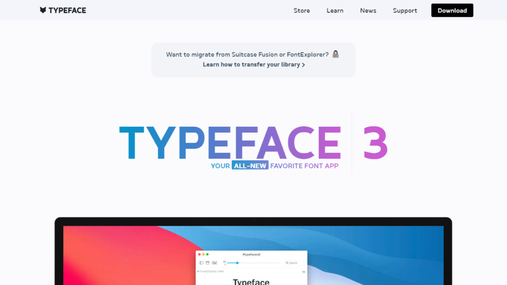 Typeface is a high-functioning font manager